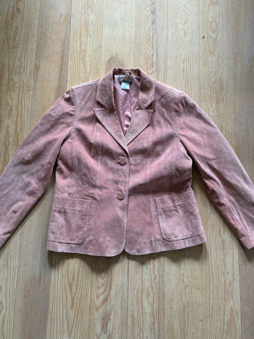 April Cornell Blush Pink Suede Jacket